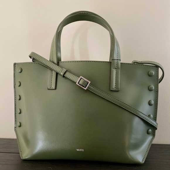 Vasic Fern Green Leather Shoulder Bag New - Picture 11 of 12